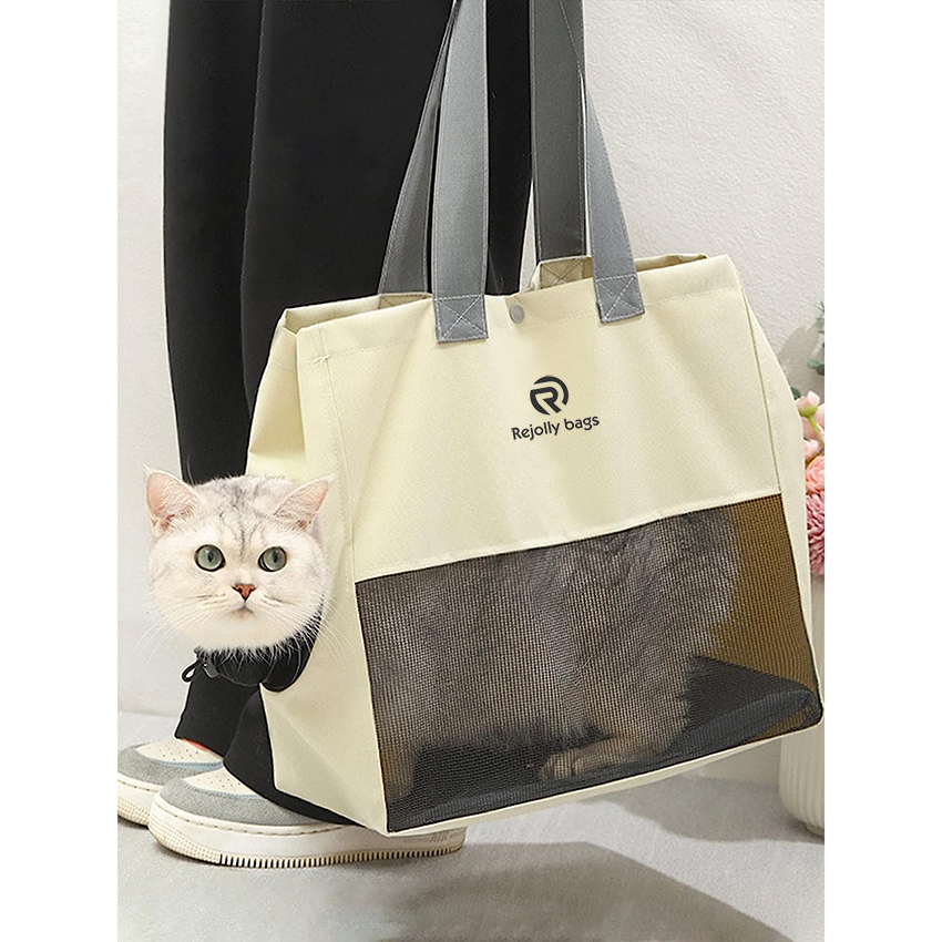 Tragetasche für Katzen und Hunde, Mesh, freihändig, U-Bahn, Reisen, Outdoor, atmungsaktiv, Haustiertasche für kleine, mittelgroße Hunde, Katzen, Welpen, Haustiertasche RJ206121