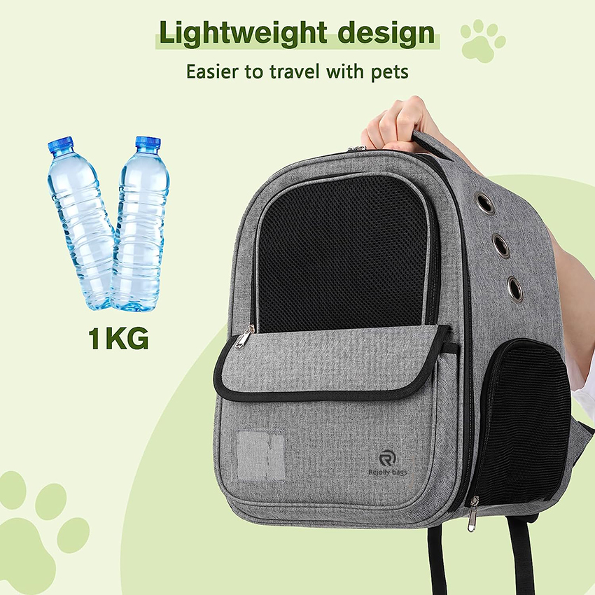 Katzen-Rucksackträger für Katzen und Welpen, kleiner Hunde-Rucksackträger mit atmungsaktivem Netz, für Reisen, Camping, Outdoor, Haustiertasche RJ206120