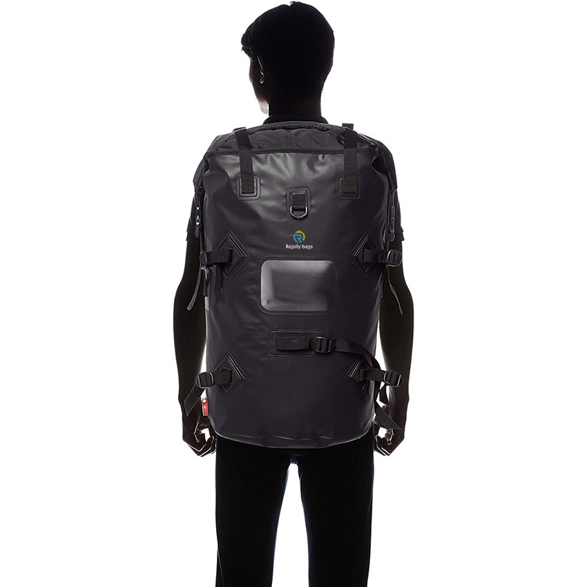 Wasserdichter Outdoor-Rucksack, schwarz, strapazierfähig, mit Rollverschluss, Dry Bag RJ228390