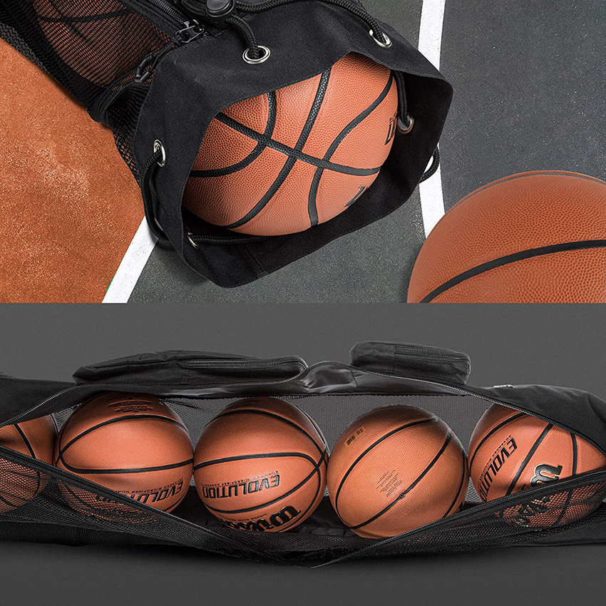 Hochleistungs-Basketball-Mesh-Ausrüstung Balltasche Schultergurt-Design für Trainer mit 2 Vordertaschen für Coaching- und Sportzubehör Balltasche RJ196105