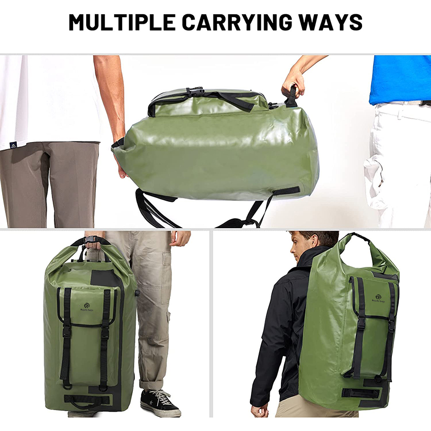 Großer wasserdichter Duffel-Rucksack Rolltop Heavy Duty Dry Bag für Kajakfahren Bootfahren Campingausrüstung Motorradreisen Wandern Reisen Dry Bags RJ228394