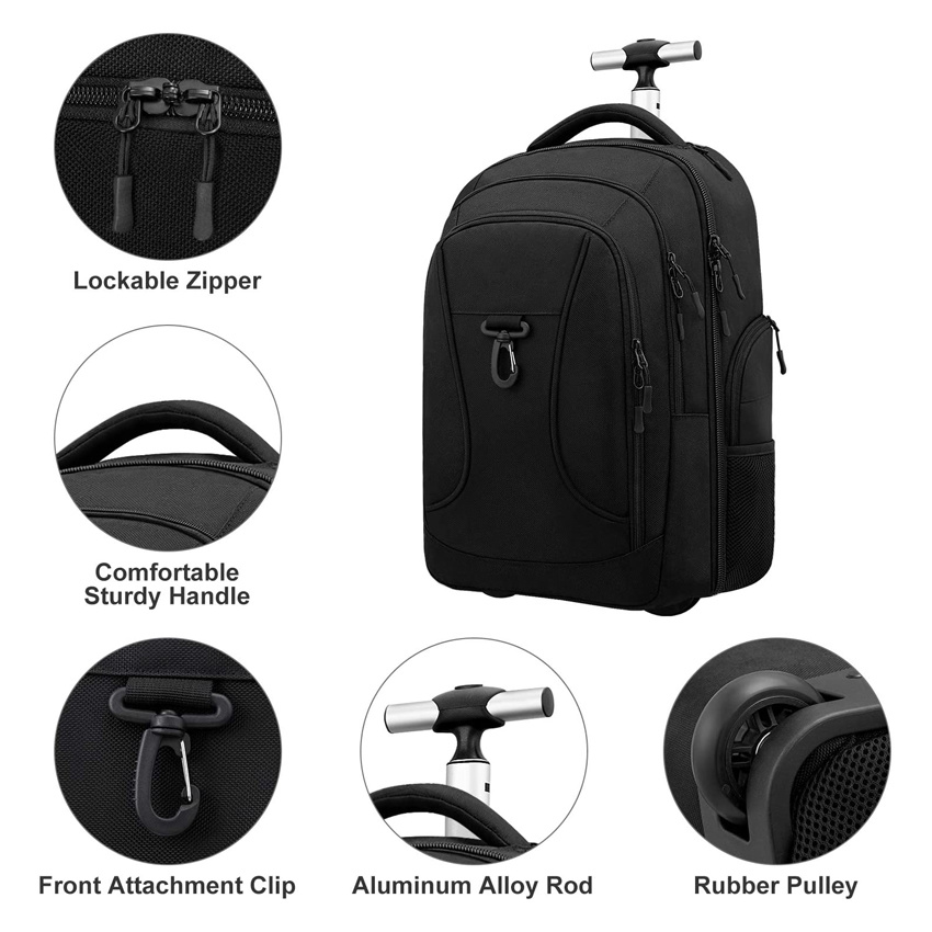 Rollender Rucksack Wasserdichter Rucksack mit Rädern Handgepäck Trolley Gepäck Koffer