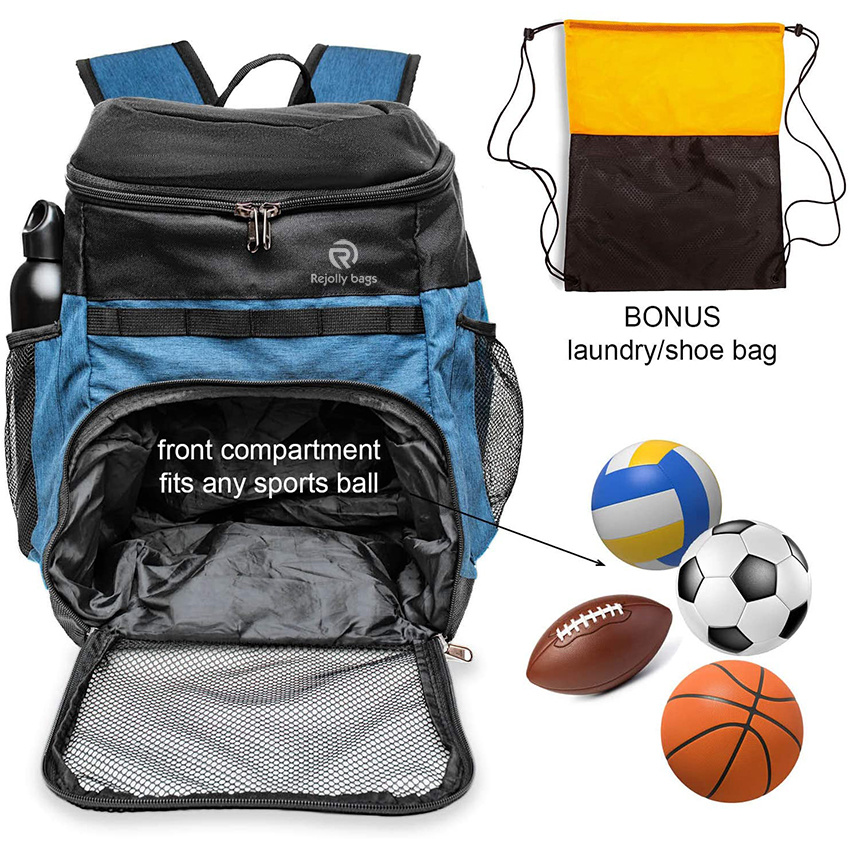 Basketball-Rucksack mit Ballfach Sportgerätetasche für Fußball-Schulmannschaft – 2 Flaschentaschen Inklusive Wäsche- oder Schuhsporttasche