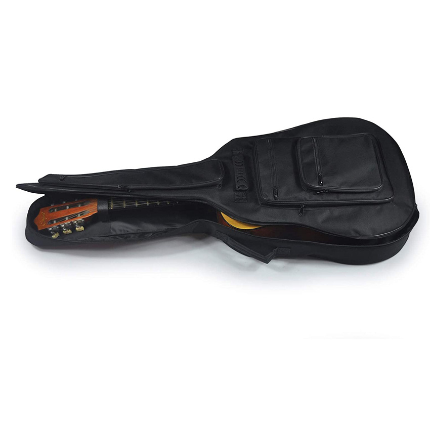 Gepolsterte 41-Zoll-Akustikgitarren-Gigbag mit 6 Taschen, Pick-Sampler und Gitarrengurt