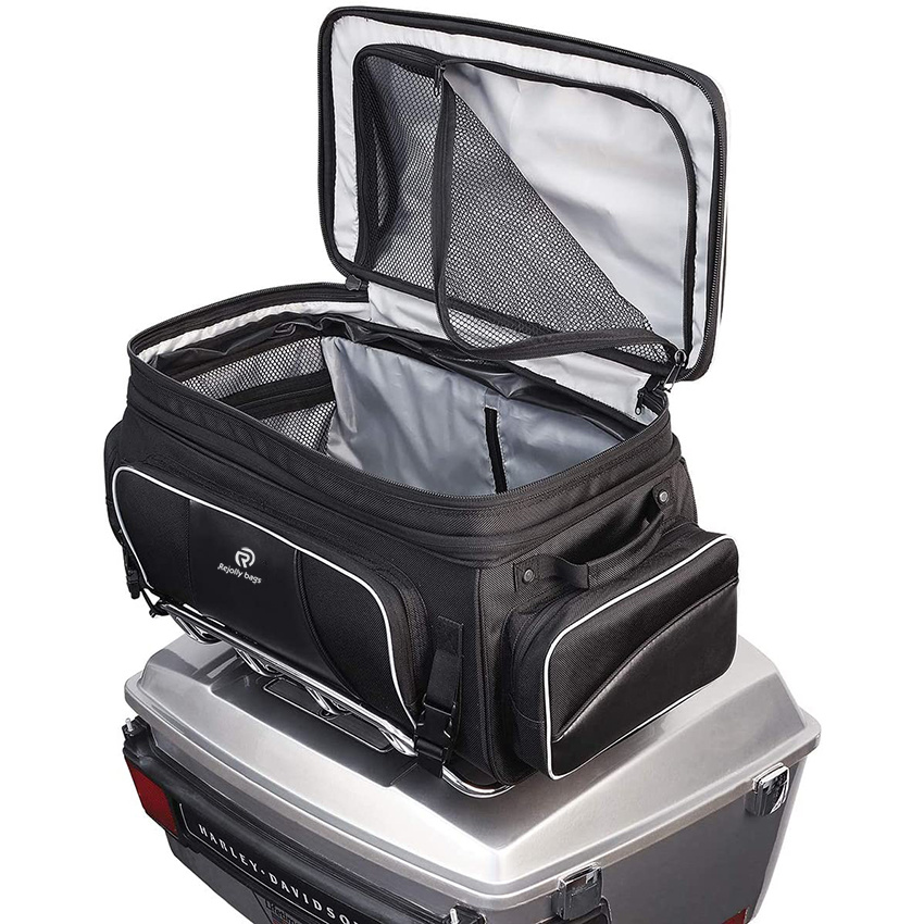 Route 1 Traveller Tour Trunk Bag für Black Harley Davidson Ultra, Indian Roadmaster, Honda Gold Wing Motorradtaschen