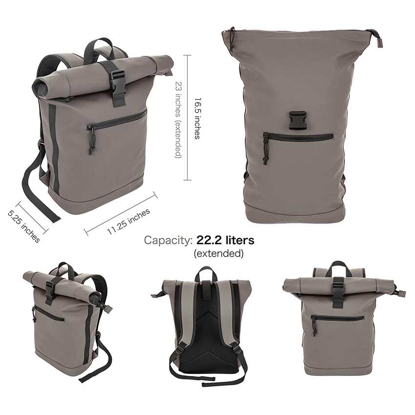 Vielseitigkeit, stilvolle, leichte, wasserdichte Schulter-Wanderreisetasche, erweiterbare Rolltop, trendige Outdoor-Rucksacktasche