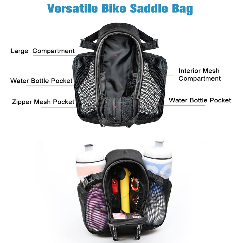 Mountain Road Fahrradtasche Wasserdichte Fahrradsitztasche Tasche Wasserflaschenhalter Fahrradsatteltasche