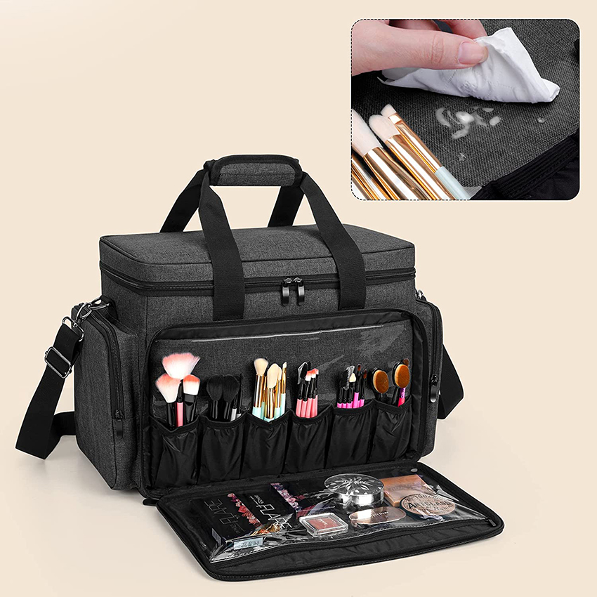 Große Make-up-Tasche Kosmetiktasche mit herausnehmbaren Trennwänden, Reise-Make-up-Tasche für Kosmetik-Kosmetiktasche RJ21675