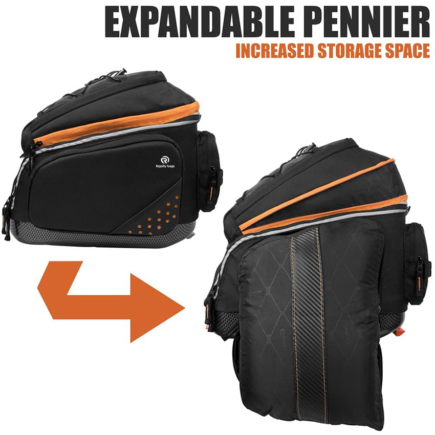 2-in-1-Fahrradtasche für Pendler mit erweiterbaren Packtaschen, Clip-On-Schnellverschluss und abnehmbarem Schultergurt