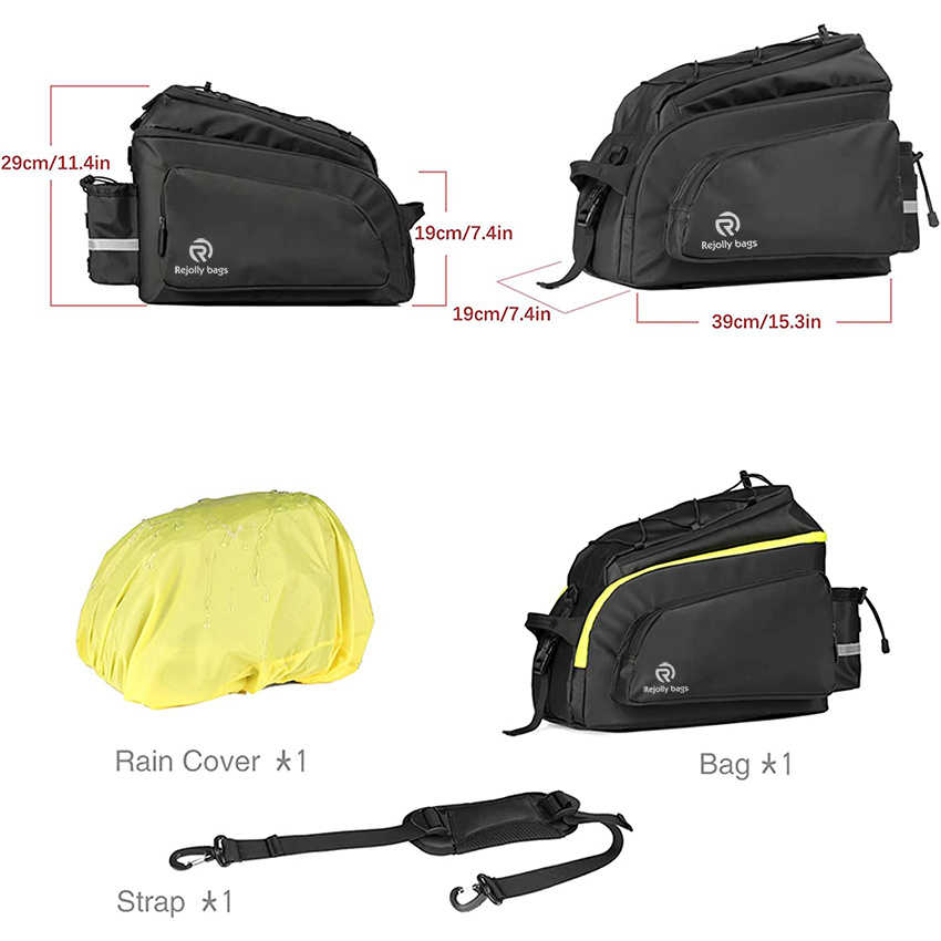 Trunk Bag Fahrrad Gepäckträgertasche für Fahrrad Gepäckträger Satteltasche Schulter Laptop Gepäckträger Professionelles Fahrradzubehör Fahrradtasche