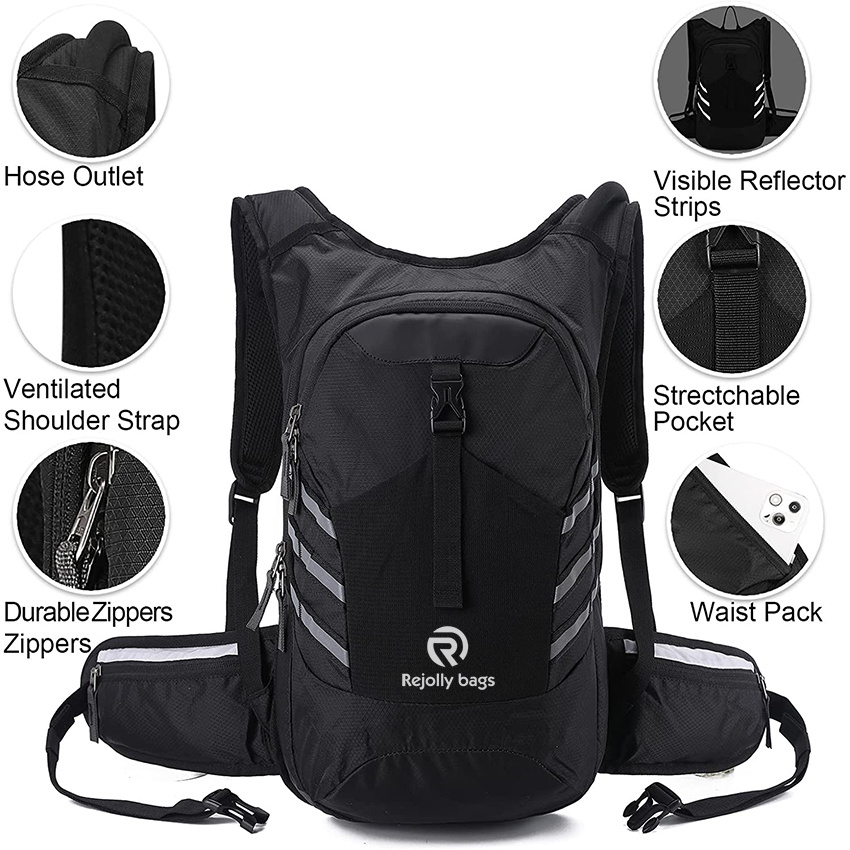 Isolierter Trinkrucksack mit 3L BPA-freier Wasserblase, leichter Tagesrucksack zum Wandern, Laufen, Radfahren Trinkrucksack