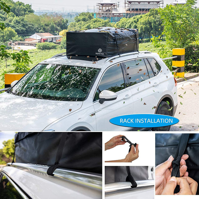 Tragetasche mit 100% wasserdichtem Reißverschluss und Regenklappe 15 Kubik FT für Autos mit oder ohne Gepäckträger Dachgepäcktasche