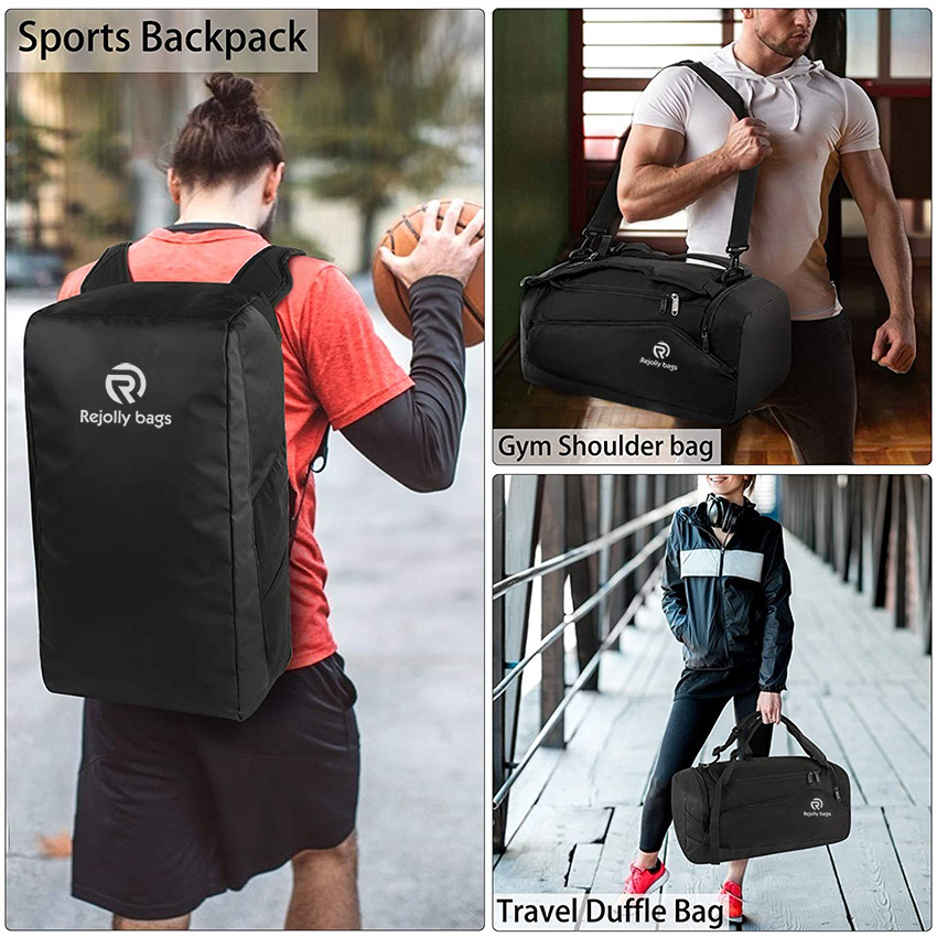 Großer Fitness-Rucksack, Sporttasche mit Schuhfach, wasserdichte 3-Wege-Trainingstasche, Reisetasche, 45-Liter-Reiserucksack, Weekender, Handgepäck, passend für 15-Zoll-Lap