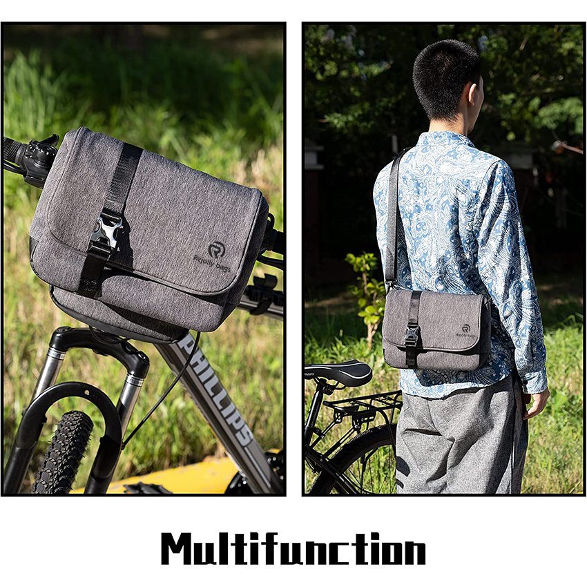 2-in-1-Fahrradlenkertasche Multifunktions-Schnellverschluss-Fahrrad-Querlenker-Fronttasche Abnehmbare Arbeit als Handtasche Wasserdichte Fahrradtasche