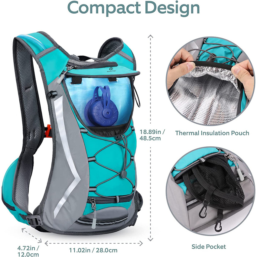 Trinkrucksack mit 2L Wasserblase, Leichter Rucksack zum Klettern Wandern Radfahren Trinkbeutel