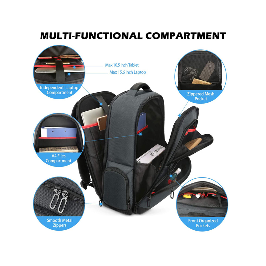 Langlebiger, lässiger, leichter, wasserdichter Laptop-Rucksack, Unisex, professioneller, schlanker Business-Laptop-Rucksack, Reise-Business-College-Rucksack