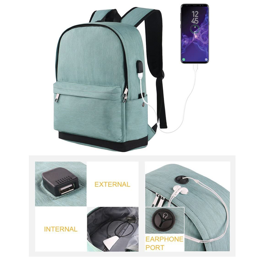 Langlebiger Schul-Laptop-Rucksack mit USB-Ladeanschluss Reise-College-Tasche Wasserdichte College-Computer-Tasche