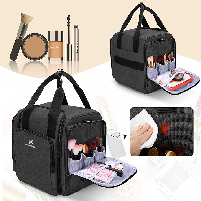 Reise-Make-up-Tasche mit 4 herausnehmbaren Innentaschen, multifunktionale Kosmetiktasche RJ21690