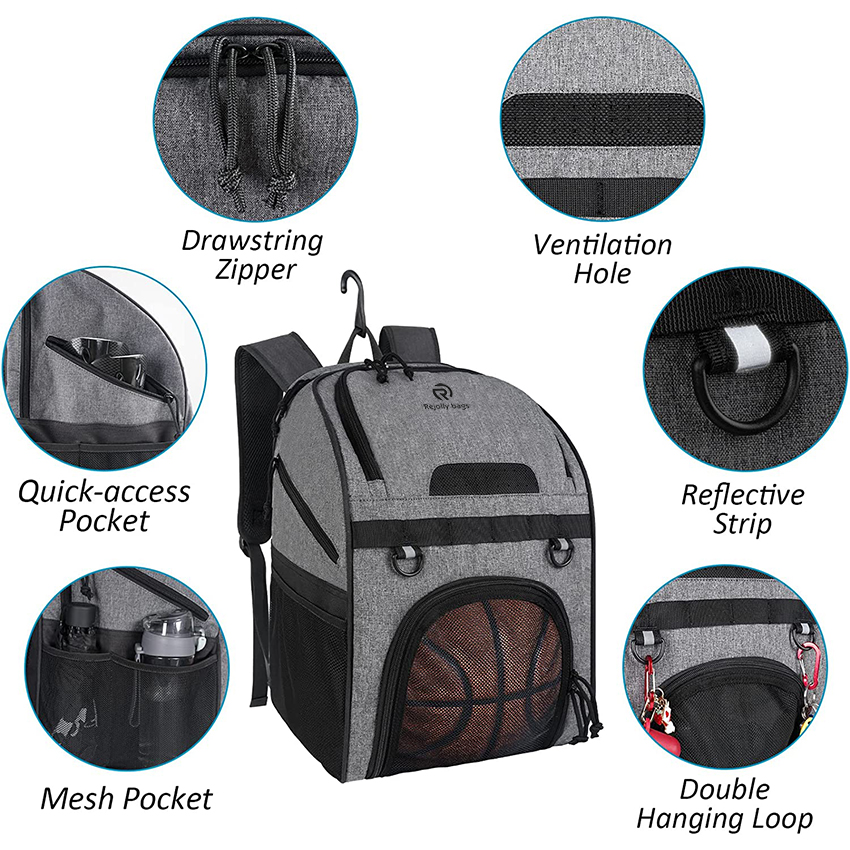 Basketballtasche für Jugendliche, Jungen, Mädchen, große Kapazität, Sport, Fitnessstudio, Basketball, Büchertasche mit Schuhfach, passend für Fußball- und Volleyball-Fußballausrüstung, Balltasche RJ196107