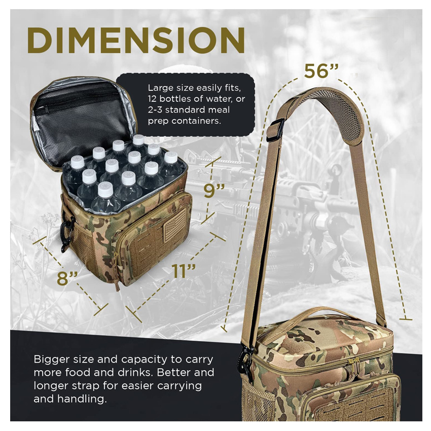 Isolierte Lunch Bag Tactical Lunch Box für Erwachsene Desert Camo Camping Work Picknick Bag