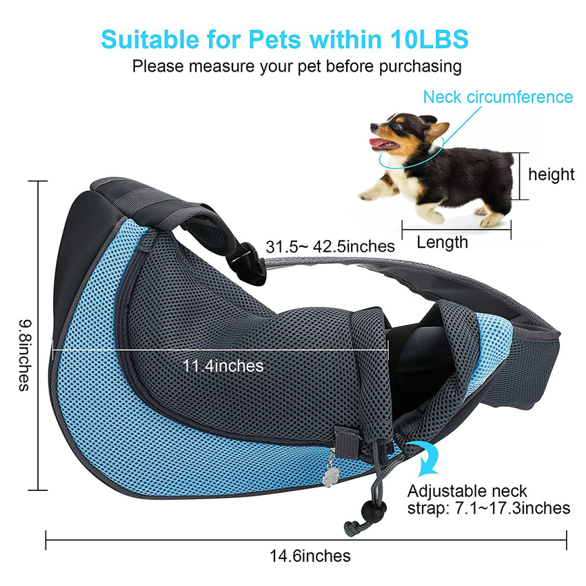 Atmungsaktive Mesh-Welpen-Tragetasche, tragbare, verstellbare Reise-Katzentragetasche