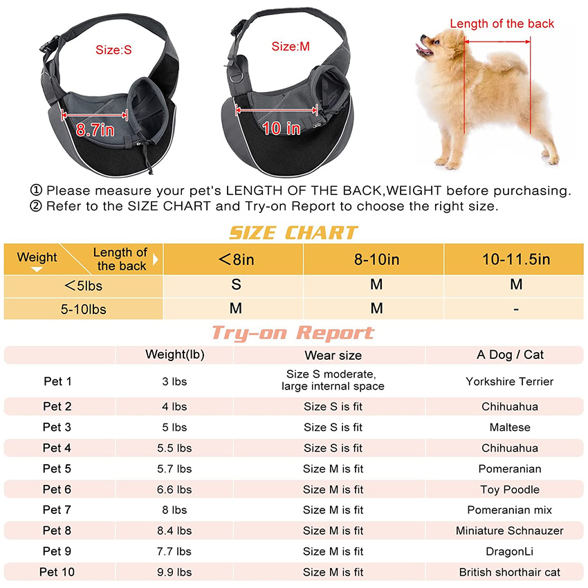 Pet Dog Sling Carrier Puppy Sling BagAdjustable Strap Mesh Hand Free Satchel Bag für Outdoor-Reisen