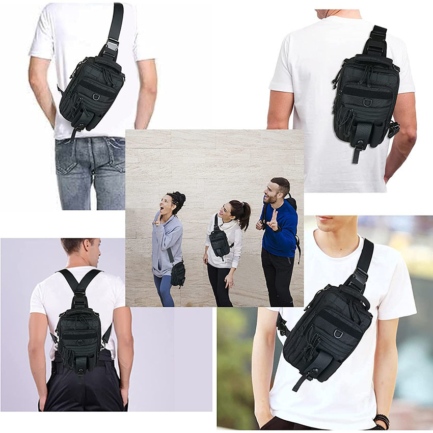 Military Style Dual Pistol Holster Chest Bag Verdeckte Tragetasche Schulter Fanny Pack Tactical Range Gun Convertible Rucksack für das Schießen Jagdtasche