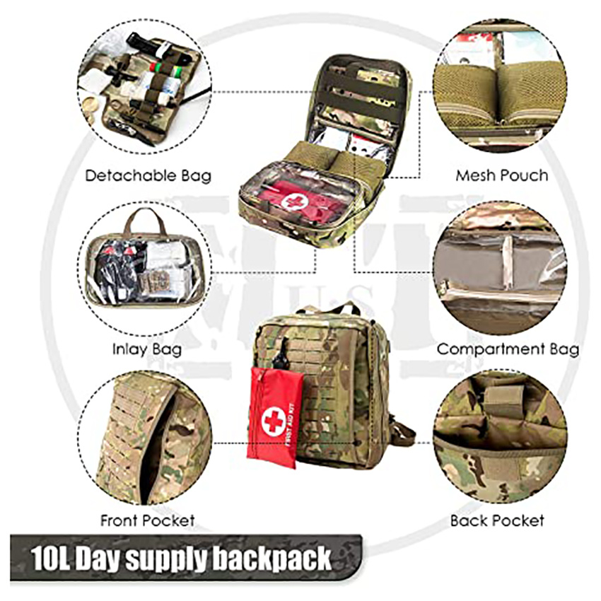 Tasche im Militärstil EMT Individuelles Erste-Hilfe-Set Rucksacksystem für Überlebens-Notfalltasche zu Hause oder im Freien