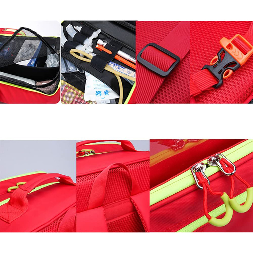 Professionelles Erste-Hilfe-Set Notfallhelfer-Trauma-Tasche leer mit Griff und Schultergurt für Auto, Wandern, Rucksackreisen, Camping, Reisen und Radfahren