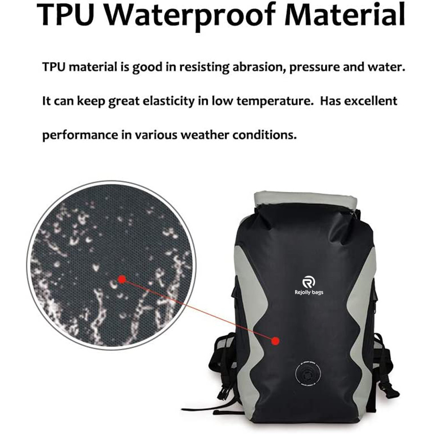 Wasserdichter Dry Bag Rucksack 30L Leichter schwimmender TPU-Trockensack für Kajakfahren, Angeln, Camping, Bootfahren, Wandern, Männer, Frauen mit gepolsterten Riemen, Atemsystem