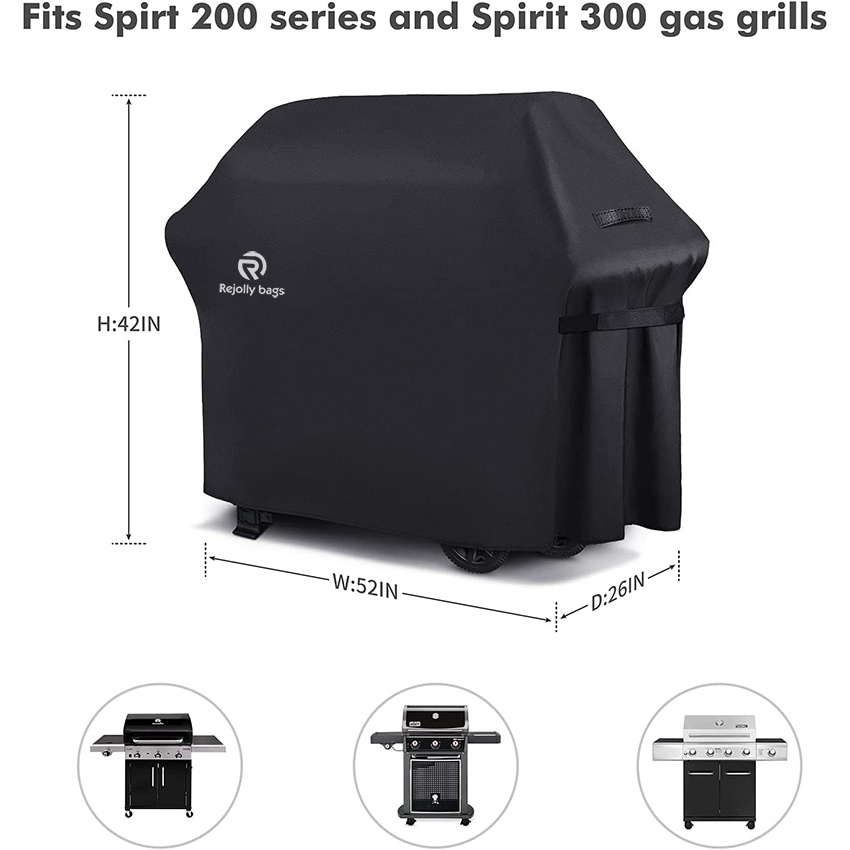 52-Zoll-BBQ-Grillabdeckung 600d Robuste, wasserdichte, leicht zu reinigende und faltbare Grillabdeckung