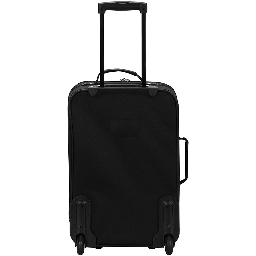 Hochwertiges 2-teiliges Rockland Fashion Softside Black Upright Gepäckset