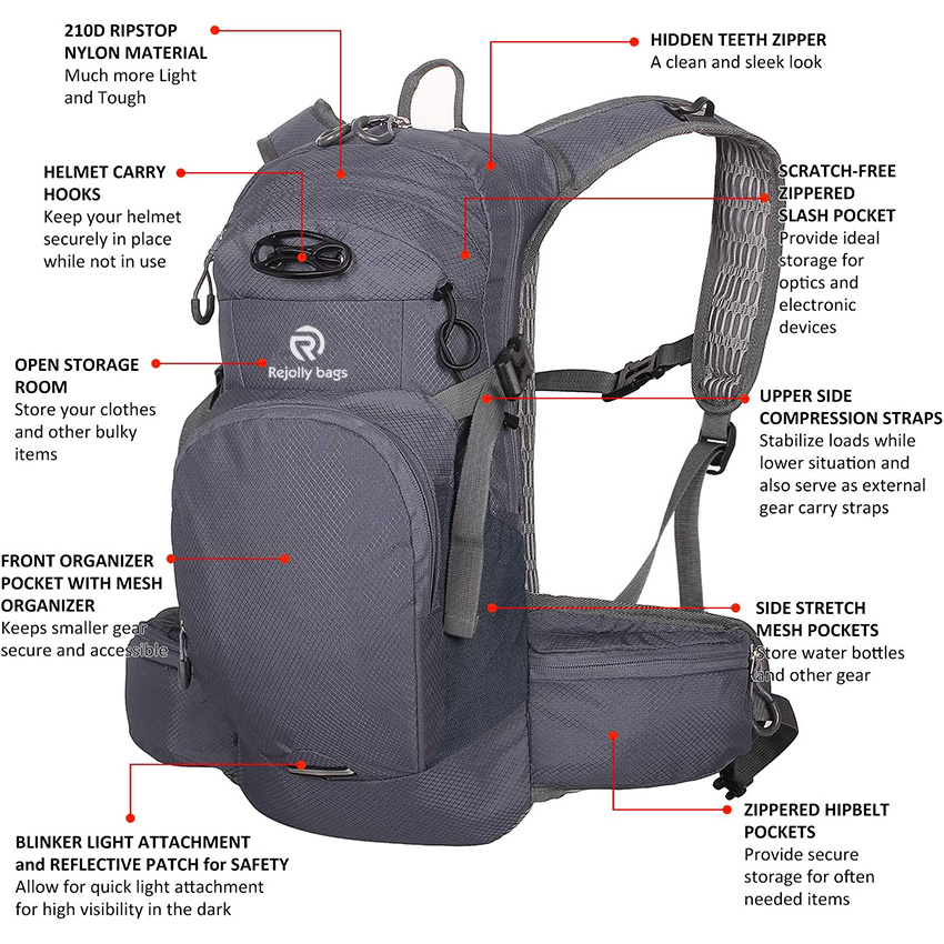 Trinkrucksack-Rucksack mit 2-Liter-TPU-Wasserblasenreservoir, Wärmeisolationsrucksack hält Flüssigkeit bis zu 4 Stunden kühl zum Laufen, Wandern, Trinkbeutel