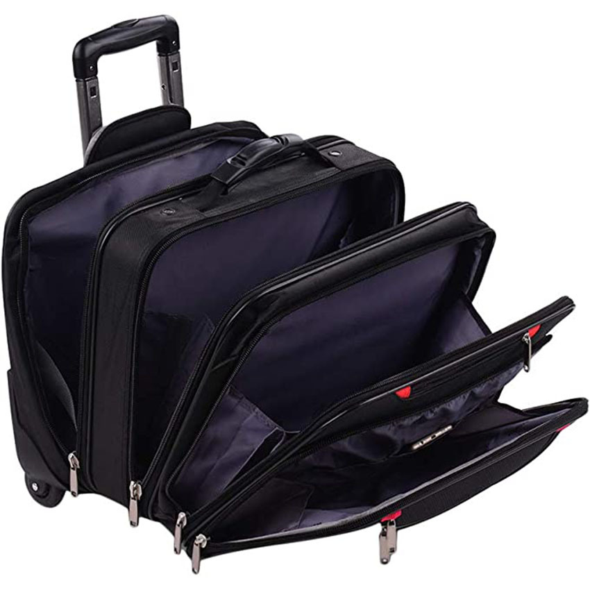 Air Traveller Rollende Aktentasche mit Rädern Spinner Mobiles Büro Handgepäck für 14,1 Zoll 15,6 Zoll Business Roller Bag