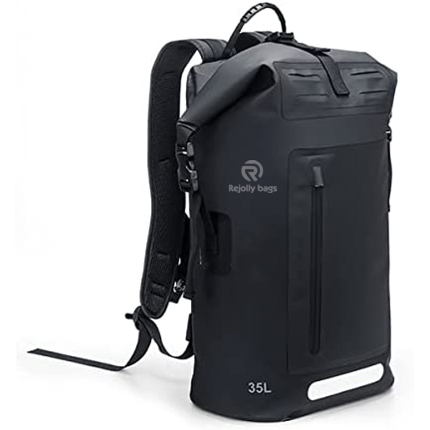 Taktischer wasserdichter Rucksack 35L Robuster Rollverschluss mit wasserdichter Fronttasche mit Reißverschluss und gepolstertem Packsack