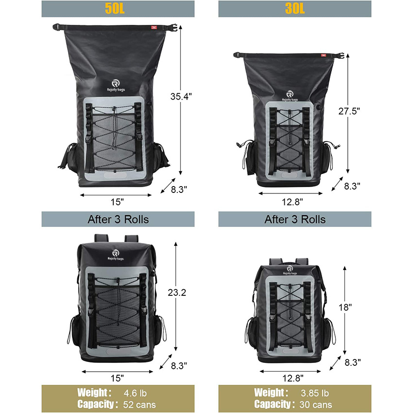 Wasserdichter, isolierter Rucksack mit großer Kapazität zum Wandern, Angeln am Strand, Kajaktasche