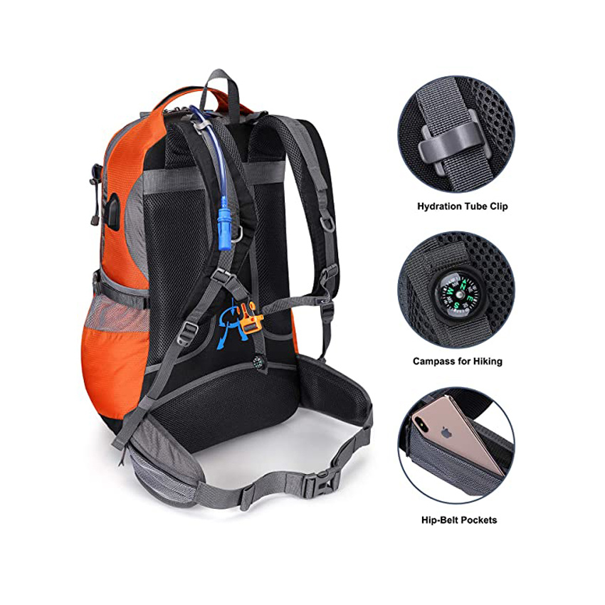 Großhandel Reisetasche Wanderrucksack Wasserdichter Daypack Outdoor Camping Kletterrucksack mit Regenschutz