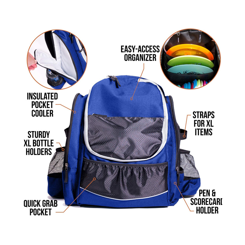 Großhandel Disc Golf Rucksack Golf Frisbee Tasche mit großer Kapazität Hochwertige Disc Golf Sport Rucksack Tasche