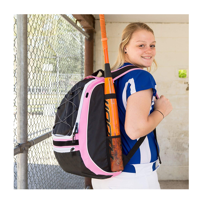 Damentaschen Sporttasche Rucksack Leichte Turnhalle Baseballschläger Rucksäcke Hält Zwei Fledermäuse