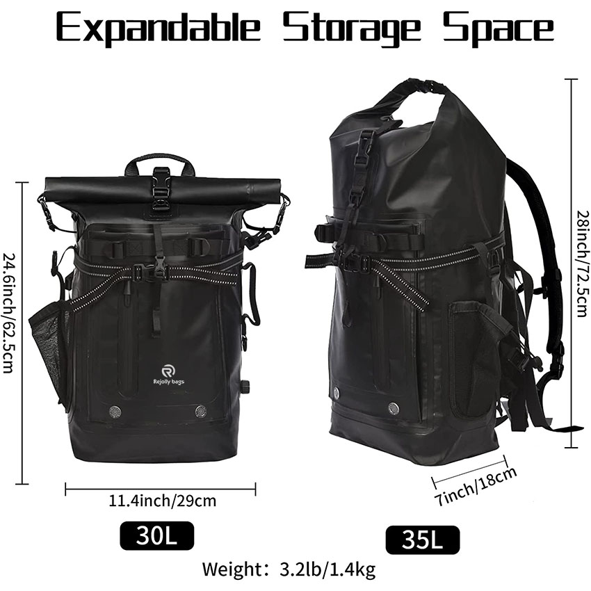 Strapazierfähiger, wasserdichter Rolltop-Rucksack, mehrfach verwendbare Trockenkajaktasche RJ228378