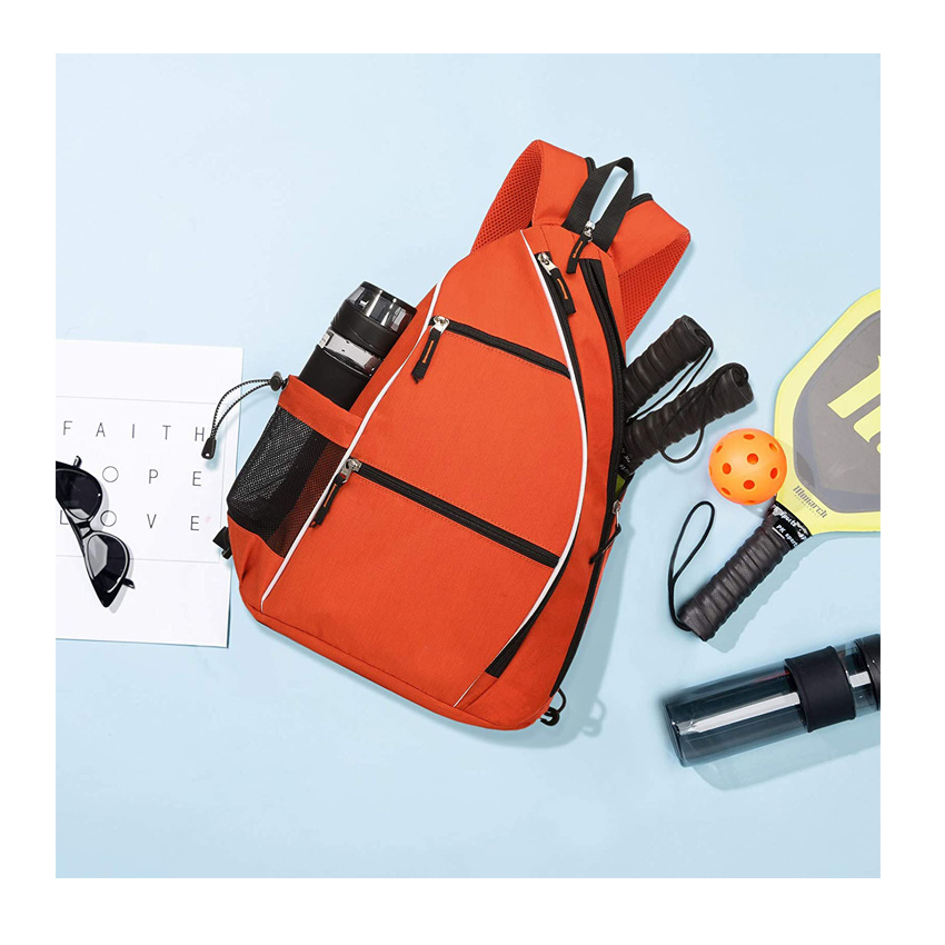 Große Kapazitäts-Tennistasche Lässige Schlägertaschen Orange Sling Gym Bag