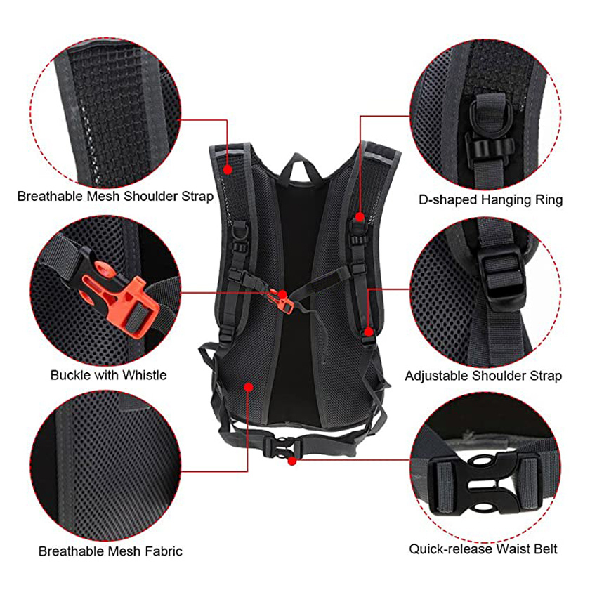 Leichter kleiner Tagesrucksack für den Alltag Wasserdichter Motorradrucksack Wanderrucksack Sporttasche