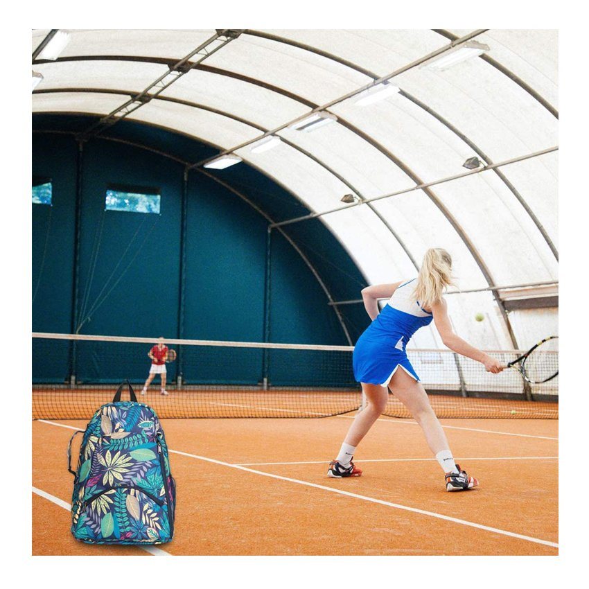 Outdoor-Tasche mit Pflanzenblättern, tragbarer Tennisrucksack, vielseitige Studententasche