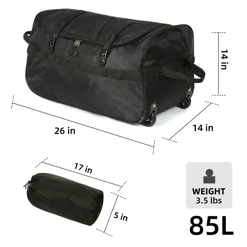 Faltbare Rolltasche mit großer Kapazität, tragbare Tasche für Reisen, Sport, Camping