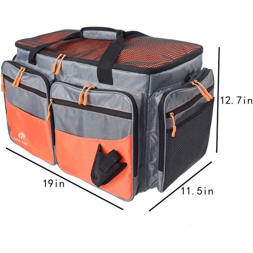 Multi-Pocket Dual Compartment Water Resistant Angel Tackle Box Aufbewahrungstaschen Tragbar für Camping, Picknick, Grillen, Angelausrüstung Aufbewahrung Angelfischtasche