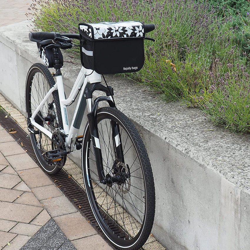 Stilvolle und niedliche Fahrradtasche mit großem Fassungsvermögen, wasserdichte Umhängetasche, Lenkertasche für Frauen, mit Touchscreen-Handytasche