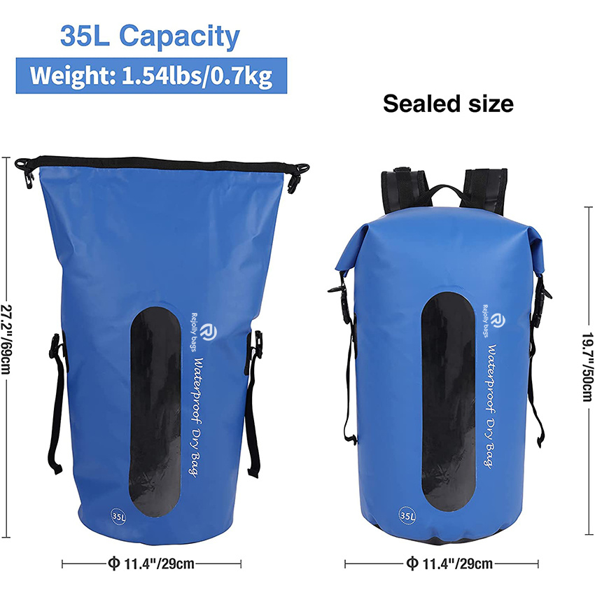 35L Wasserdichter Rucksack, Leichter Dry Bag Rucksack zum Wandern, Kajakfahren, Bootfahren, Angeln Dry Bag