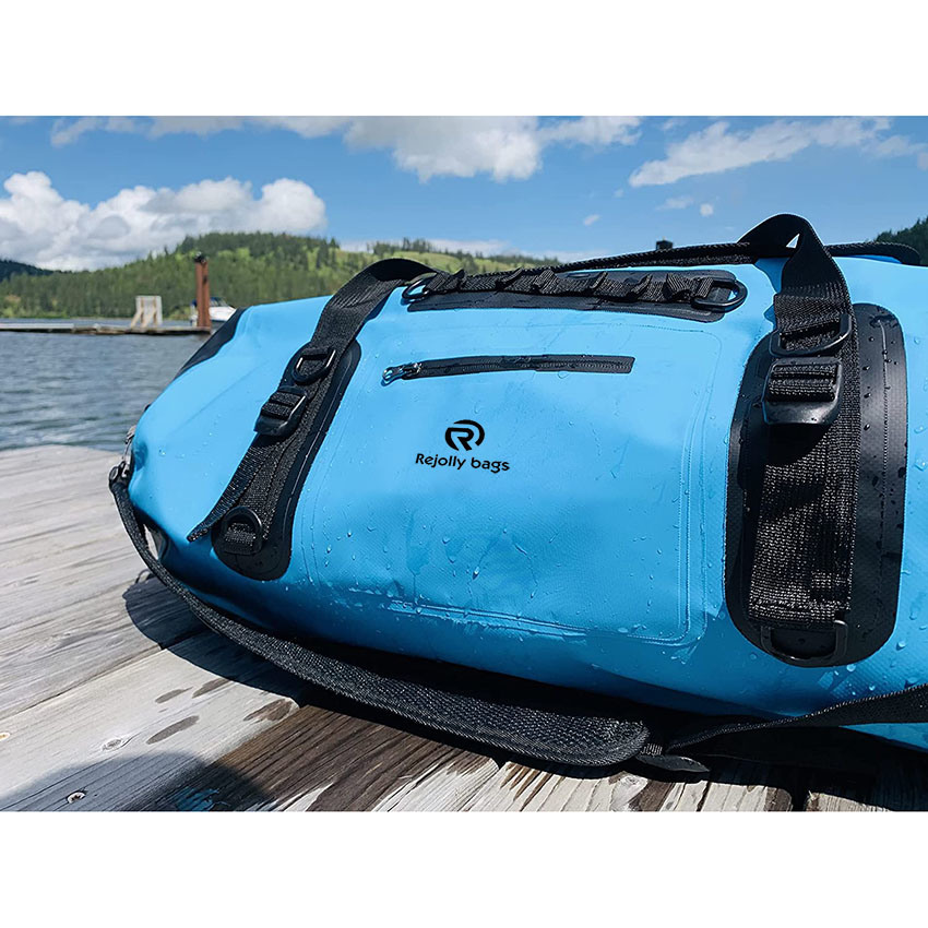 Wasserdichter 50-Liter-Duffel-Reiserucksack mit strapazierfähigen Griffen und Schultergurten für Bootfahren, Wandern im Freien, Rafting, Segeln, Snowboarden, Skifahren