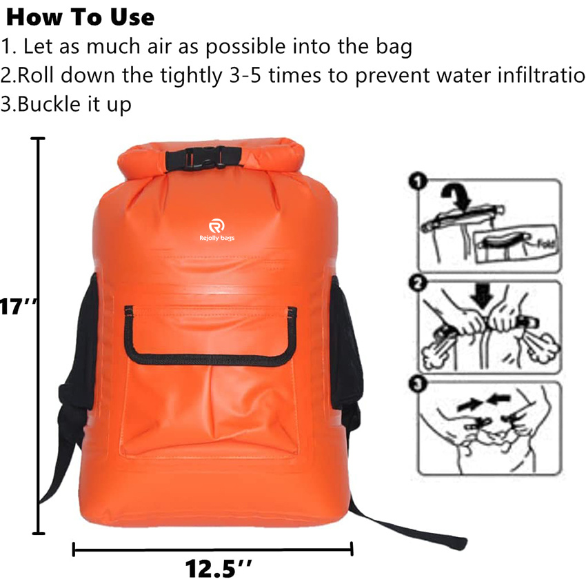 Wasserdichter Rucksack, schwimmender Trockensack, Rucksack, 22 l, Rolltop, hält die Ausrüstung trocken, für Männer und Frauen, Kajakfahren, Bootfahren, Rafting, Schwimmen, Wandern, Camping, Reisen, Strand