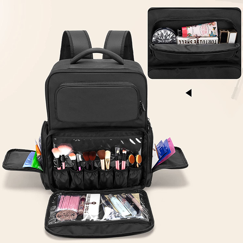 Großer Make-up-Rucksack, Make-up-Tasche mit Hülle für Laptop-Kosmetiktasche RJ21682